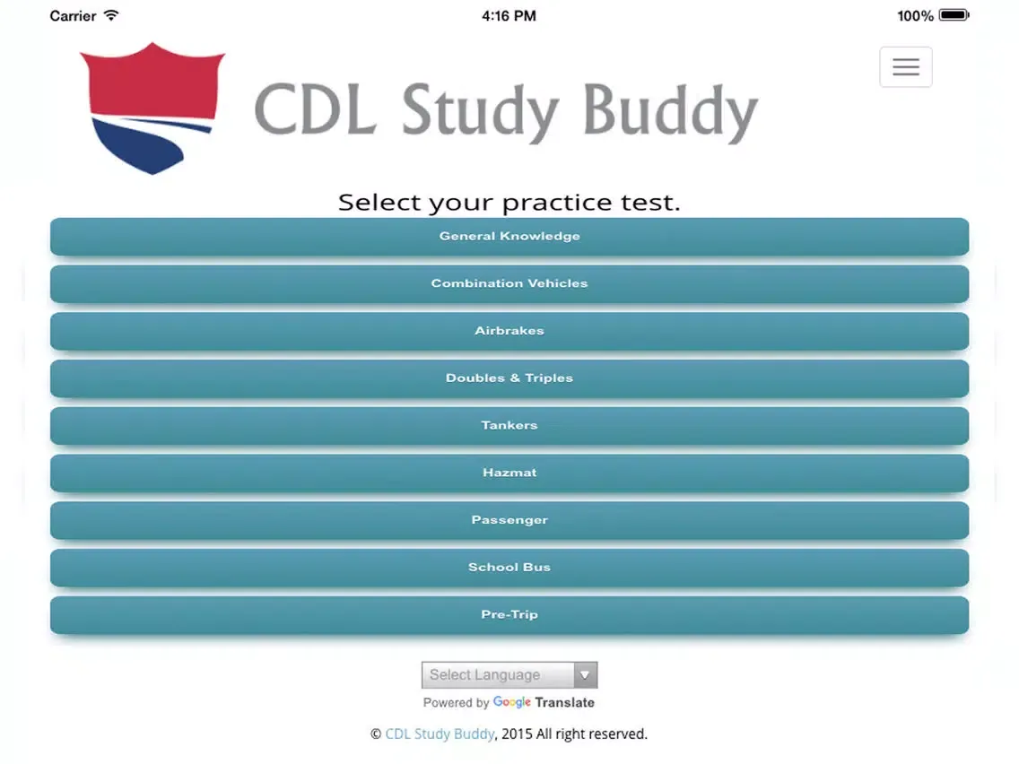 Capturas de tela do CDL Study Buddy iPad 