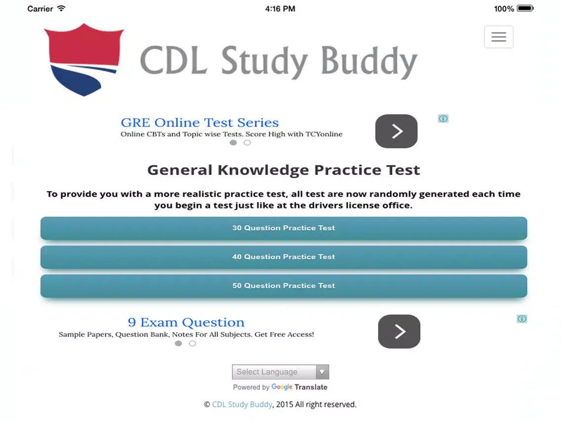 Capturas de tela do CDL Study Buddy iPad 