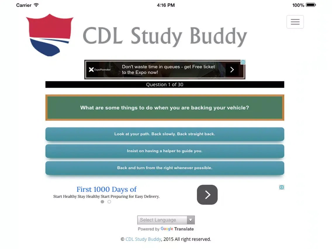 Capturas de tela do CDL Study Buddy iPad 