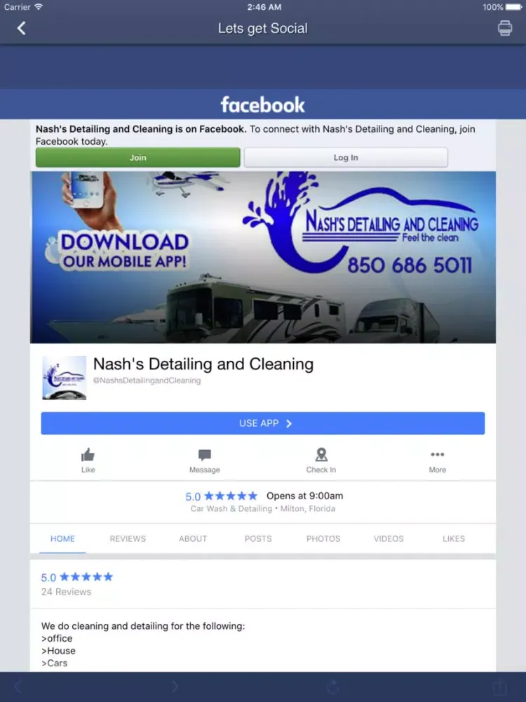 Capturas de pantalla de Nash's Detailing And Cleaning. iPad 