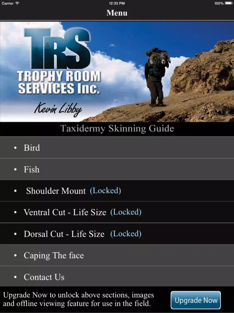 Taxidermy Skinning Guide FREE iPad  স্ক্রিনশট