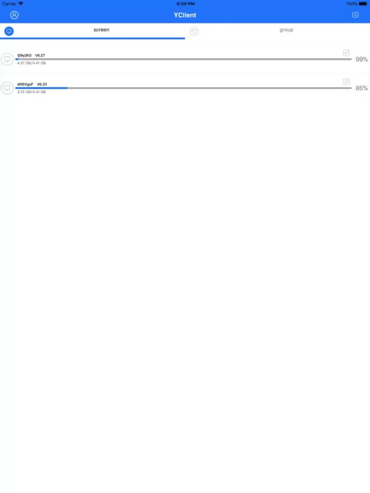 Capturas de pantalla de YClient pro iPad 