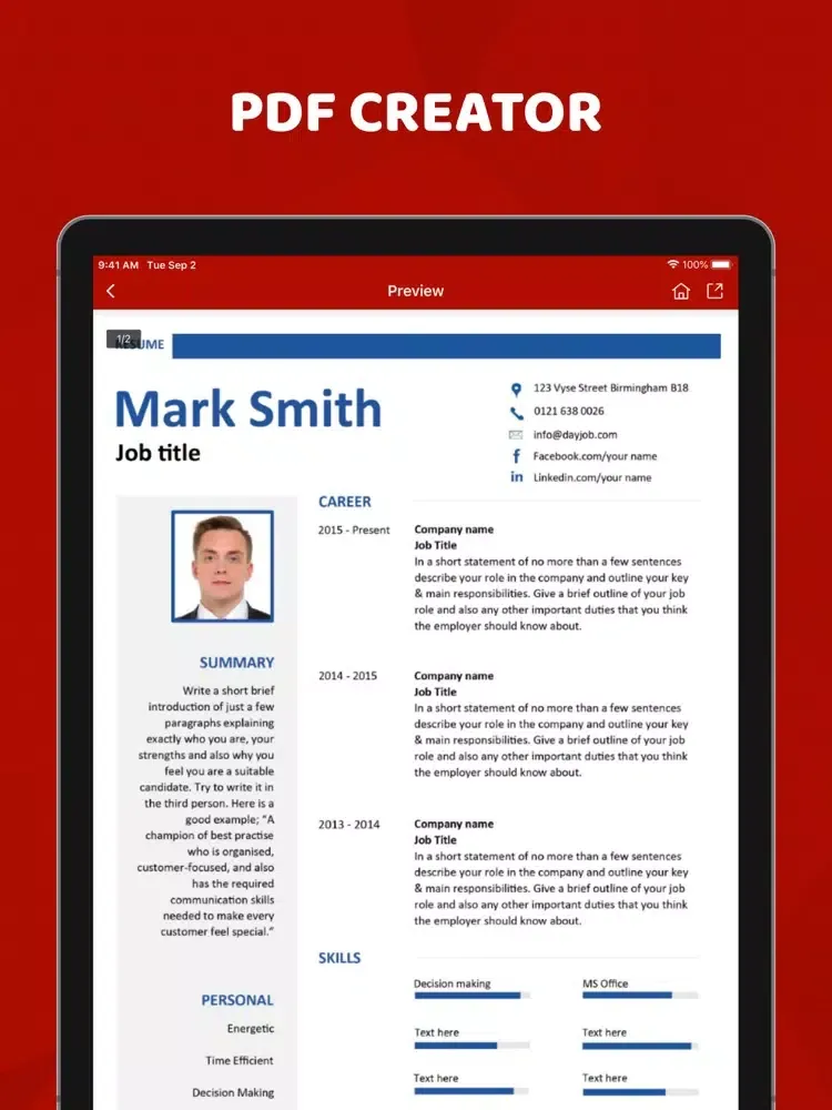 Zrzuty ekranu PDF Converter ⁺ iPad 