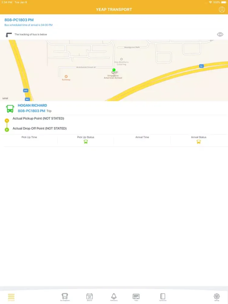 Yeap Transport Parent App iPad  Ekran Görüntüleri