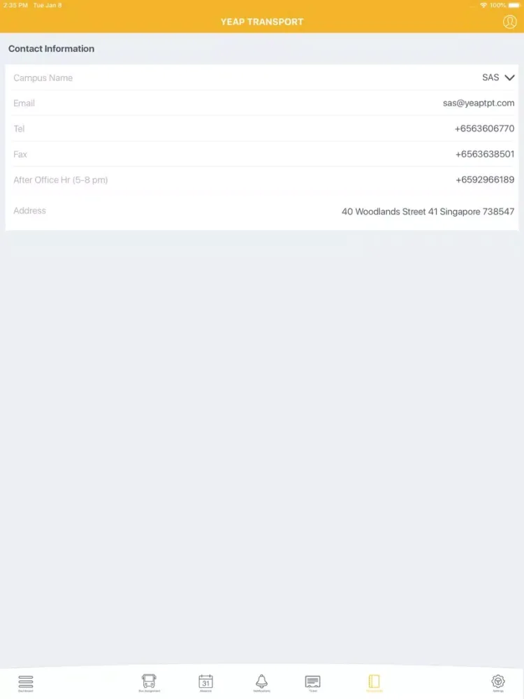 Yeap Transport Parent App iPad  Ekran Görüntüleri