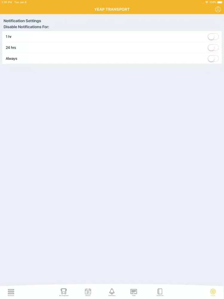 Yeap Transport Parent App iPad  Ekran Görüntüleri