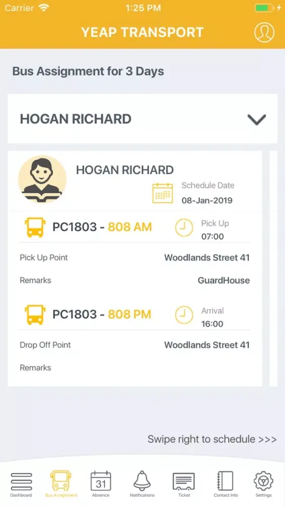 Yeap Transport Parent App Ekran Görüntüleri