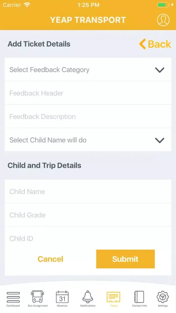 Yeap Transport Parent App Ekran Görüntüleri