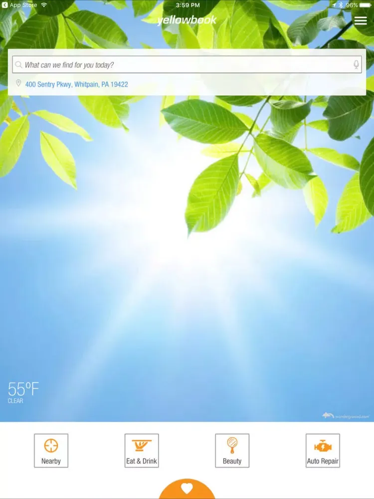 Ảnh chụp màn hình của Yellow pages business search app iPad 