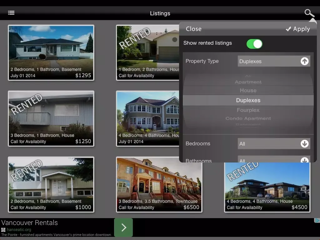 Capturas de pantalla de Apartment Rentals & Houses for Rent Searches by Rent Click iPad 