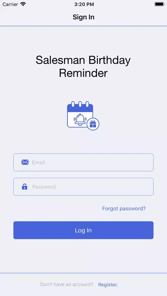 Zrzuty ekranu Salesman Birthday Reminder