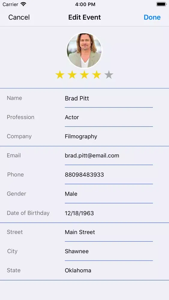 Zrzuty ekranu Salesman Birthday Reminder