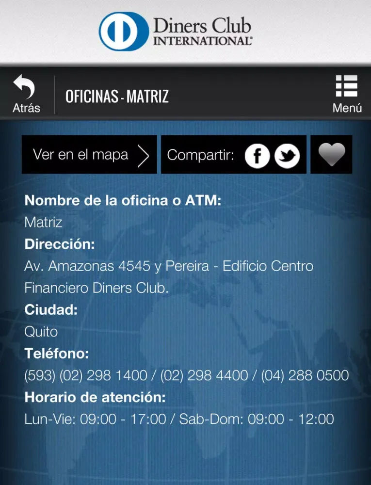 Diners Móvil iPad  Screenshots