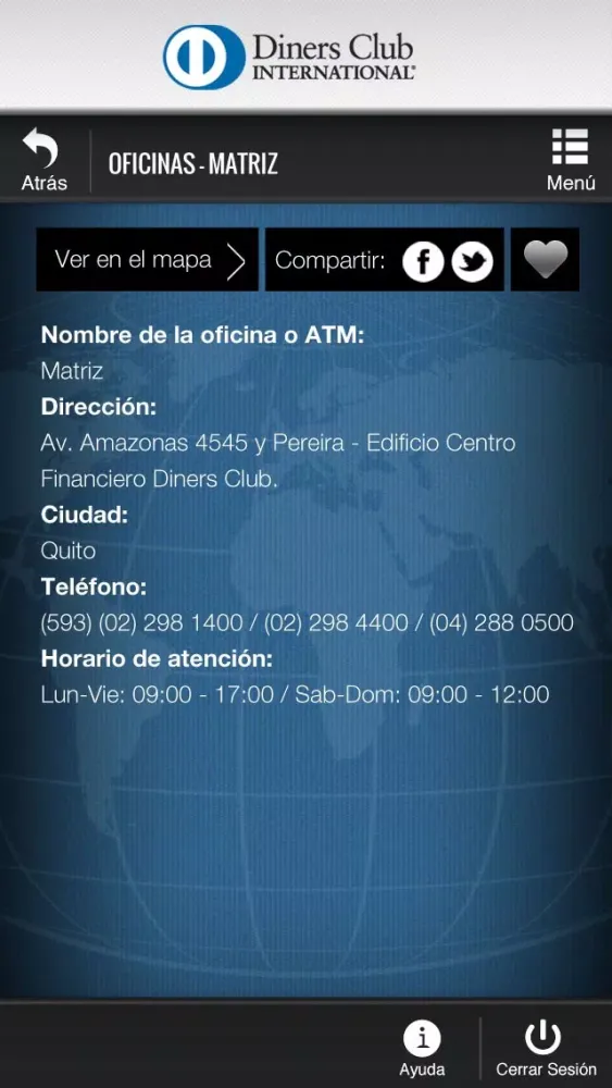 Diners Móvil Screenshots
