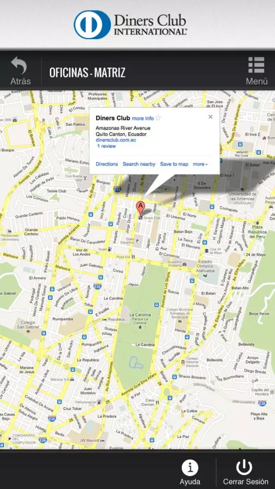 Diners Móvil Screenshots
