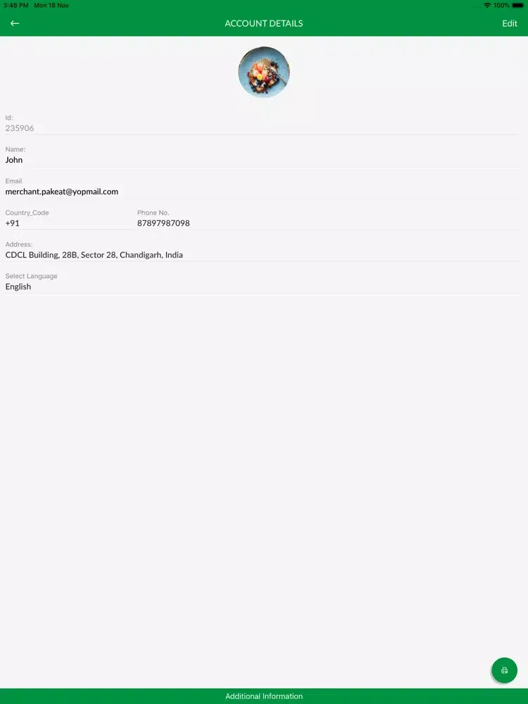 Pak Eat Merchant iPad 应用截图