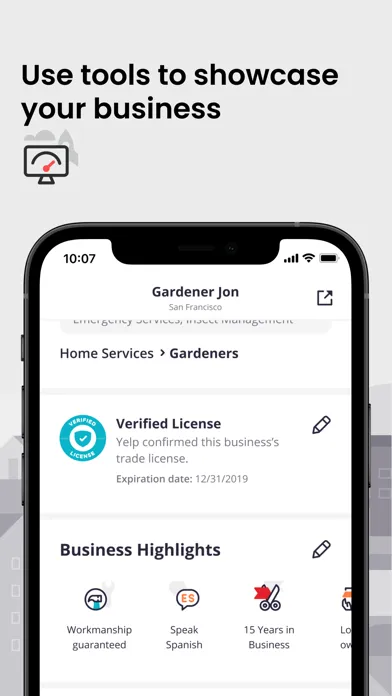 تصاویر Yelp for Business App