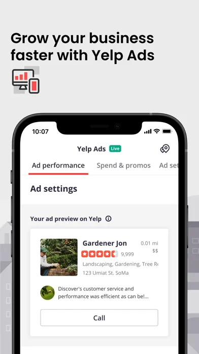 تصاویر Yelp for Business App