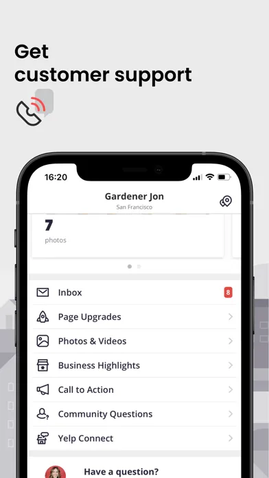 تصاویر Yelp for Business App