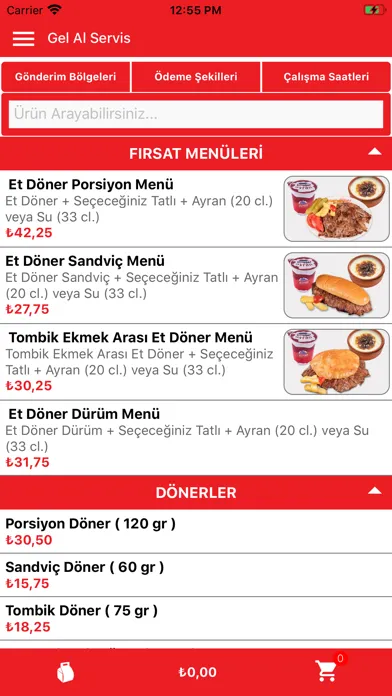 Tangkapan layar Ağababa Express Döner