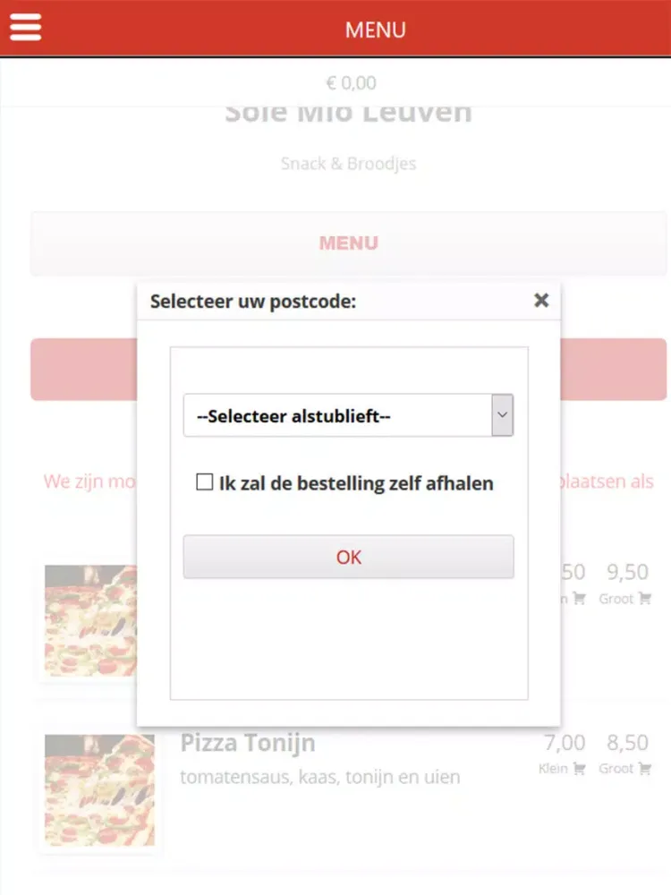 Zrzuty ekranu Pizza Sole Mio iPad 
