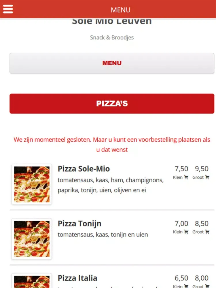 Zrzuty ekranu Pizza Sole Mio iPad 