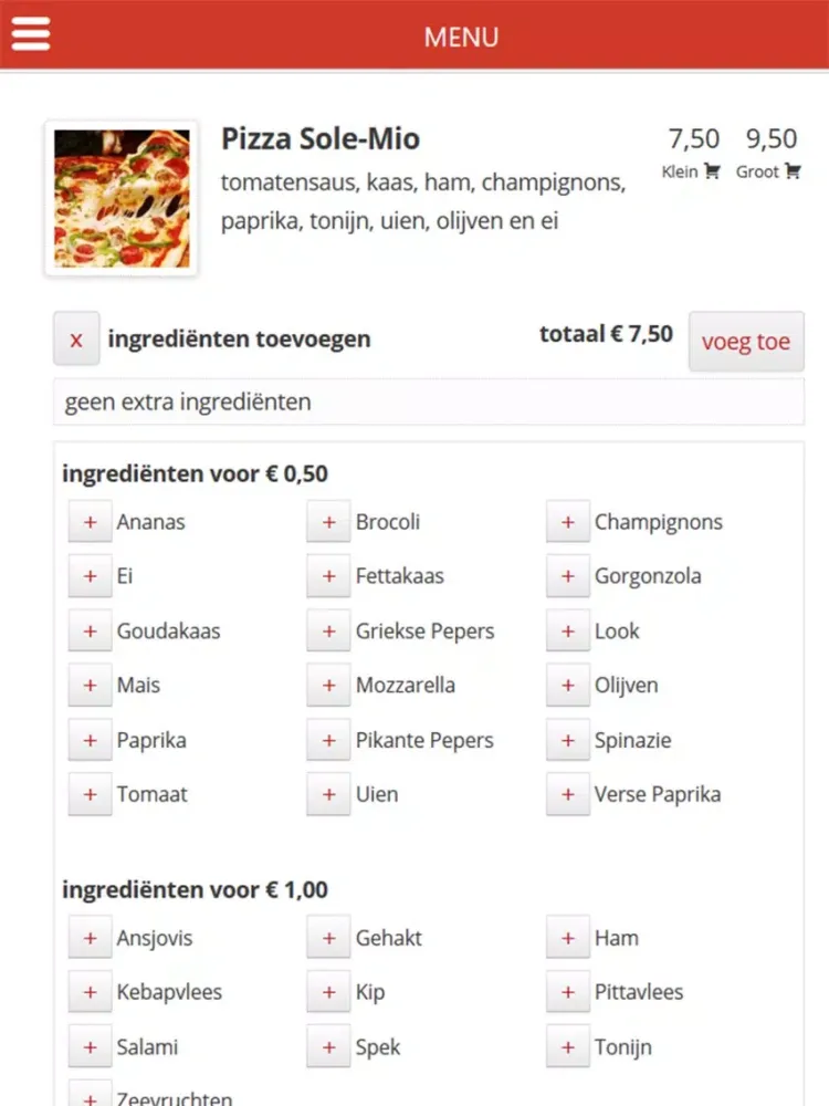 Zrzuty ekranu Pizza Sole Mio iPad 