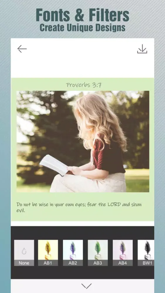 Capturas de tela do Bible Lens - add Bible quotes