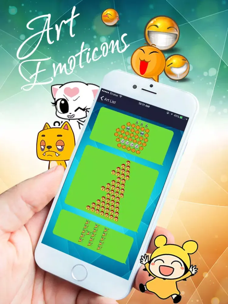 Screenshot di Emoji Keyboard - The Best TextArt + New Style Emoticons And More iPad 