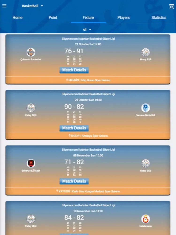 Hatay Büyükşehir Belediyespor iPad  سکرین شاٹس