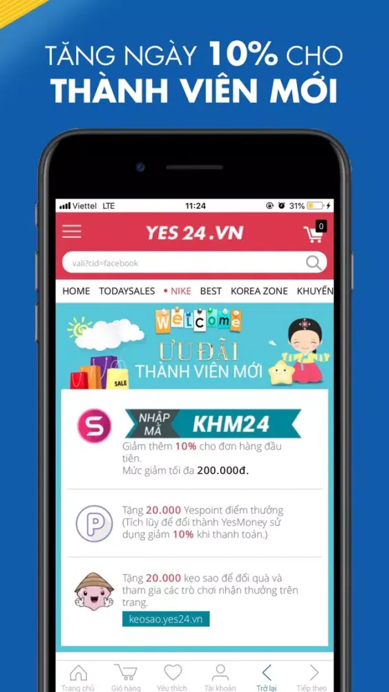 Yes24.vn - Mua sắm thông minh应用截图