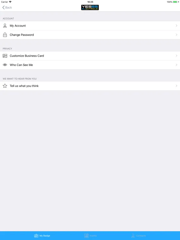Zrzuty ekranu YESSS Events iPad 
