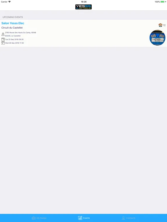 Zrzuty ekranu YESSS Events iPad 