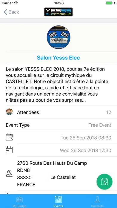 Zrzuty ekranu YESSS Events