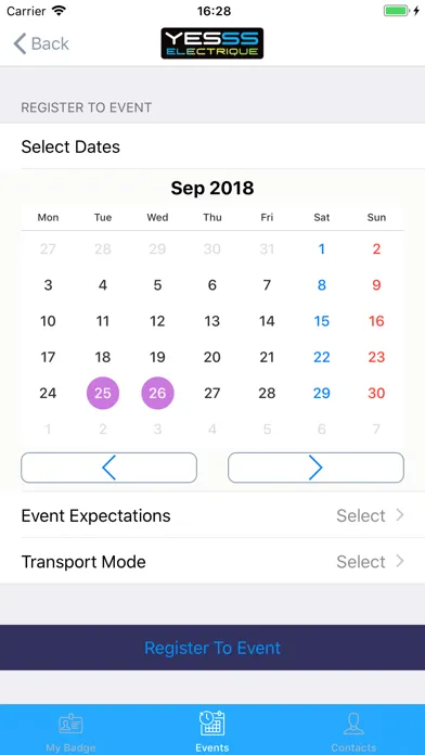 Zrzuty ekranu YESSS Events