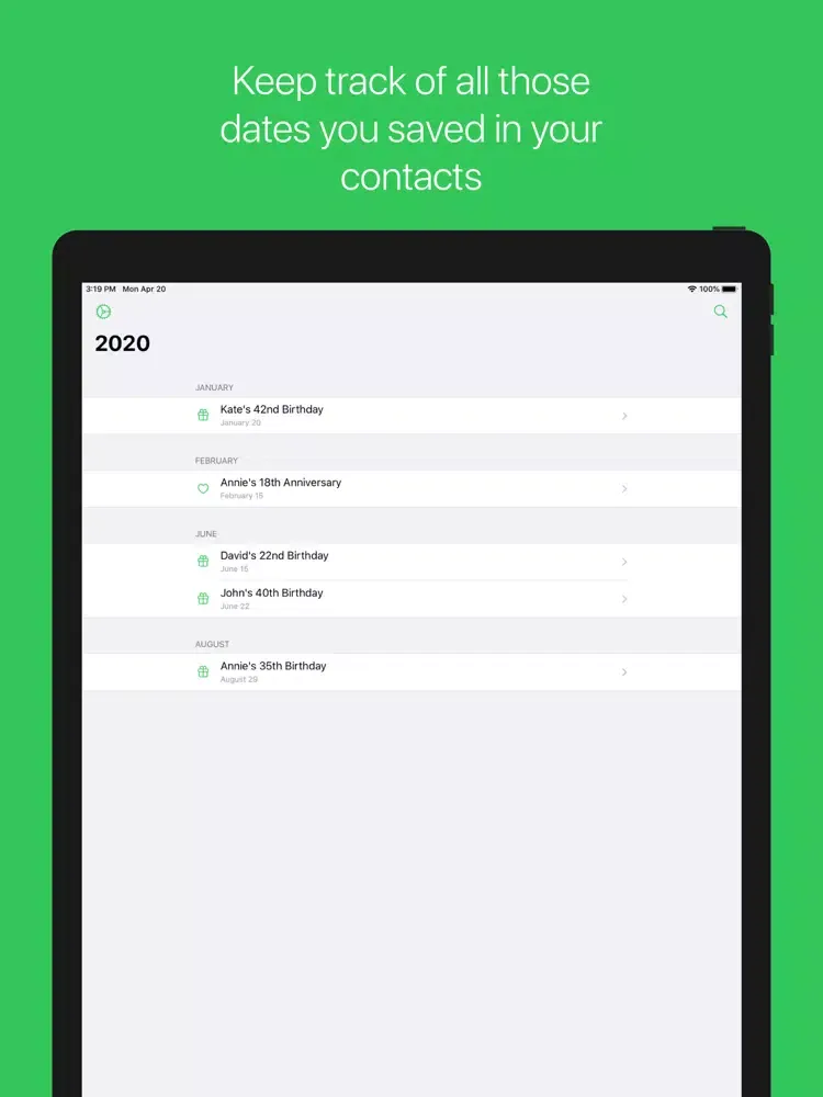 Theo Calendar iPad  Ekran Görüntüleri