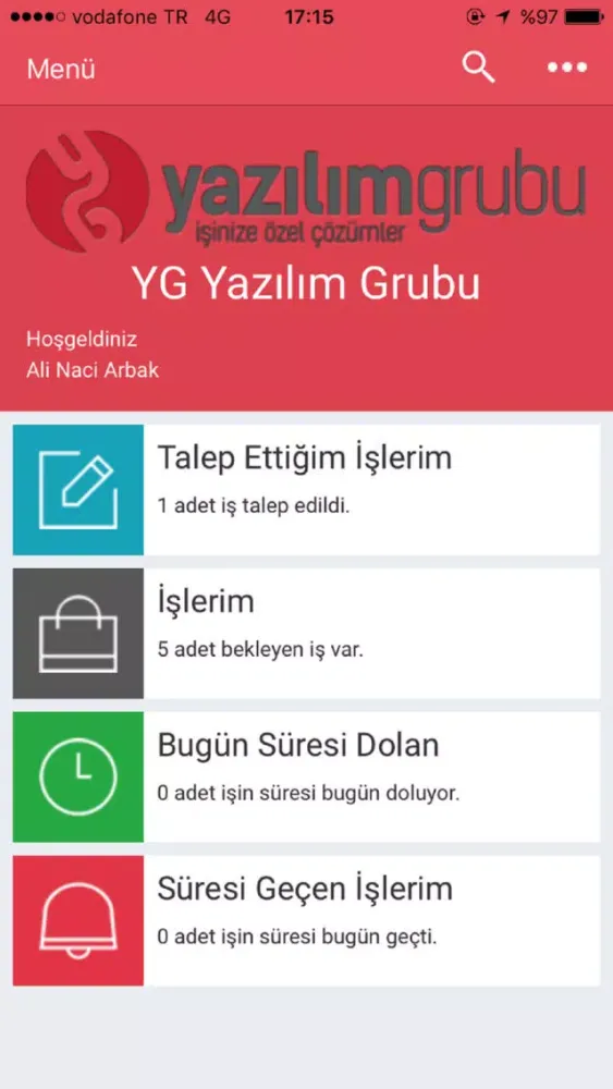 Captures d'écran de YG İş Yönetimi (Yazılım Grubu)