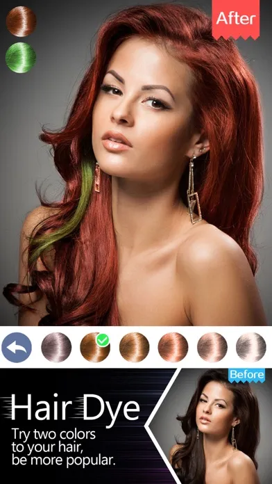 Ảnh chụp màn hình của Hair Dye-Wig Color Changer,Splash Filters Effects