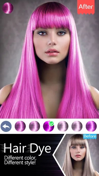 Ảnh chụp màn hình của Hair Dye-Wig Color Changer,Splash Filters Effects