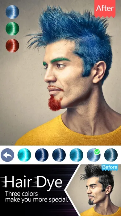 Ảnh chụp màn hình của Hair Dye-Wig Color Changer,Splash Filters Effects