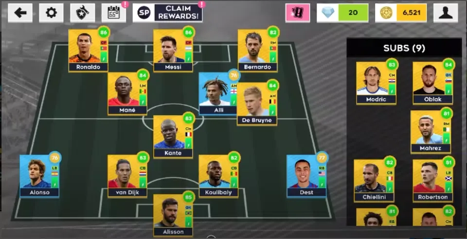 Ảnh chụp màn hình của Dream Top League Soccer Star