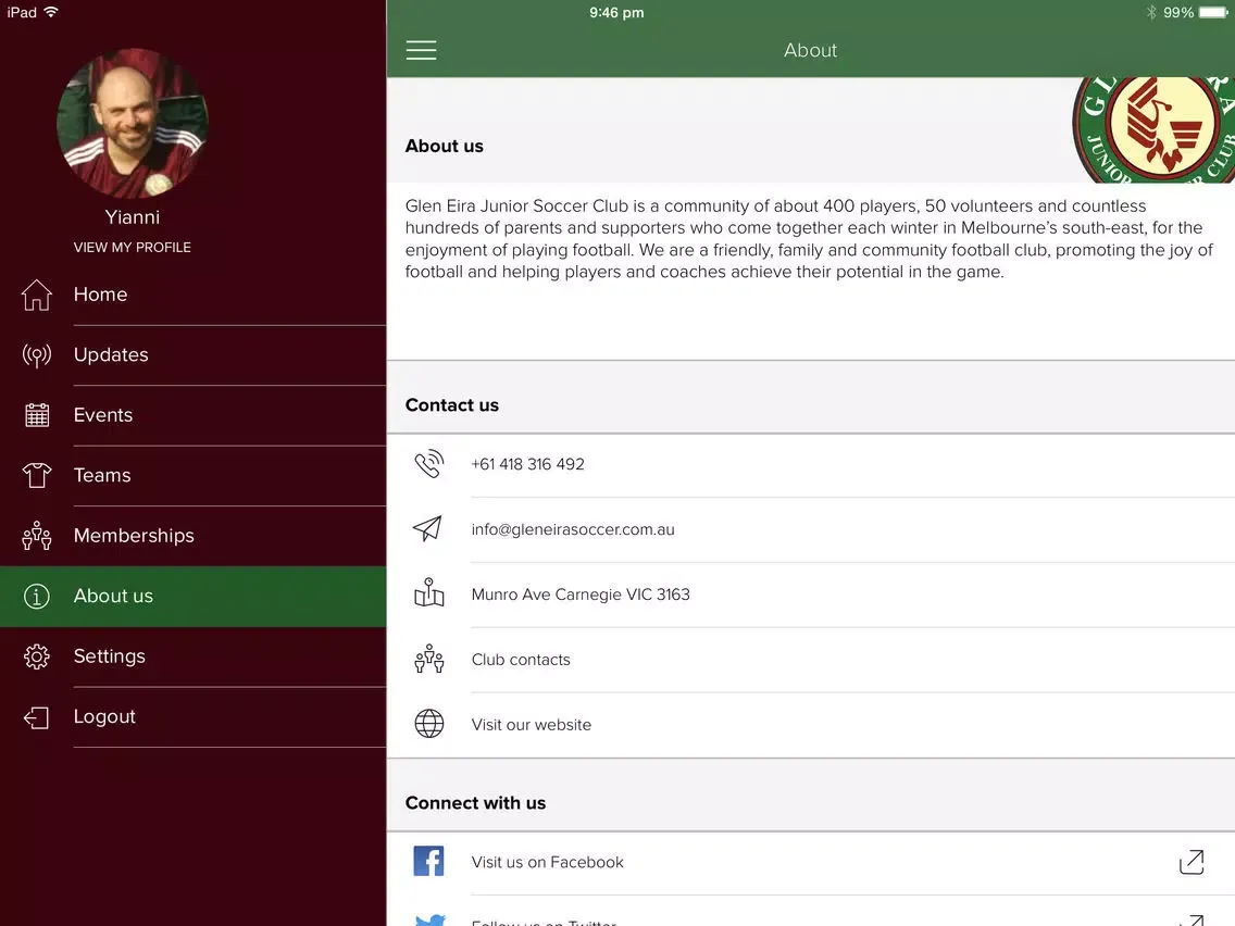 صور Glen Eira Junior Soccer Club iPad 