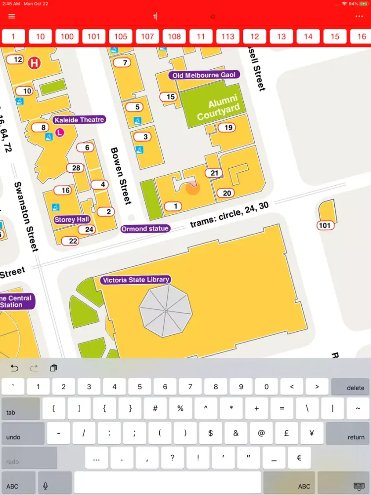 Captures d'écran de Yichi's RMIT Map iPad 