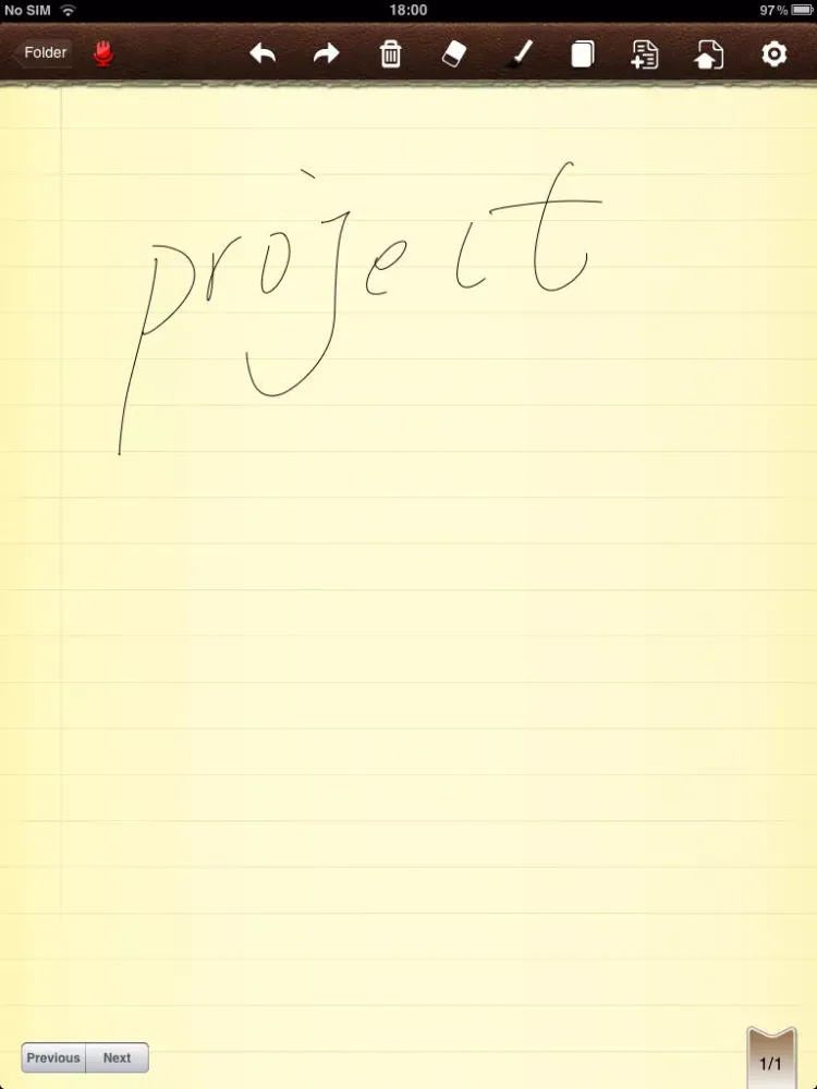 Tangkapan skrin FlyNotes iPad 