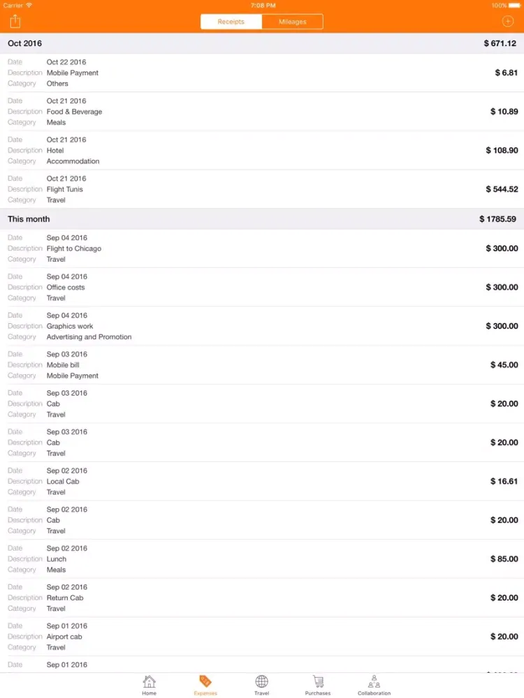 PocketBuyer – For Expenses tracking, Expenses reporting, Travel & Purchases iPad  Screenshots