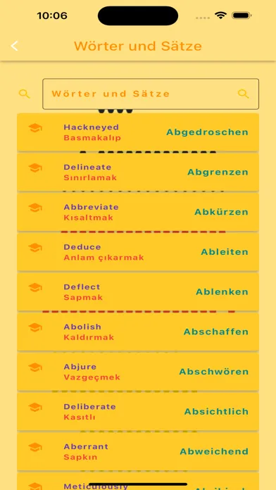 Ảnh chụp màn hình của German Words Vocabulary