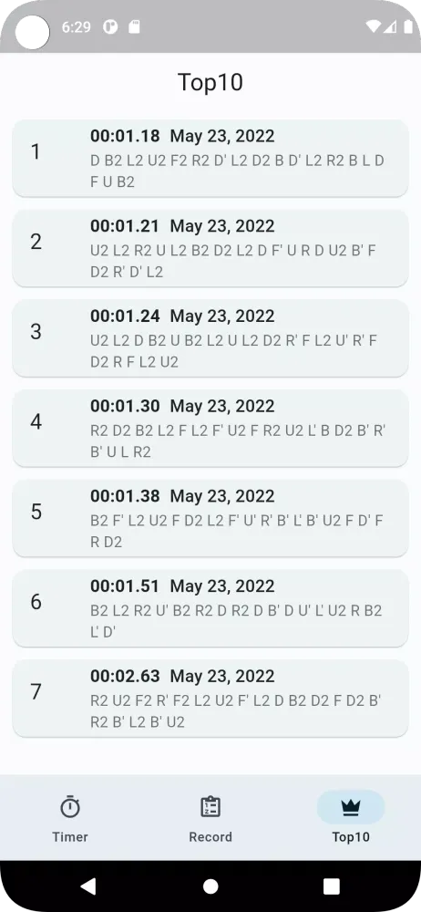 Screenshot di Speed Cube Timer(Rubik's Cube)