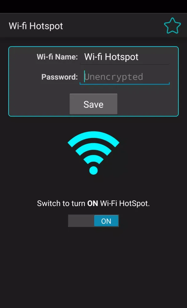 Tangkapan layar Wi-fi Hotspot