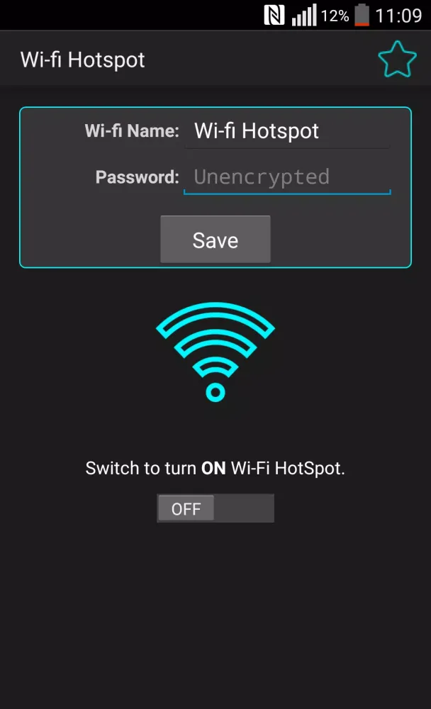 Tangkapan layar Wi-fi Hotspot