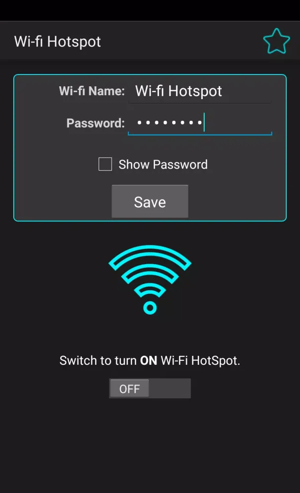 Tangkapan layar Wi-fi Hotspot